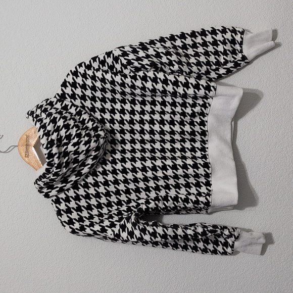 Aqua x Scout the City Houndstooth Black and White Semi Cropped Hoodie XS - Picture 7 of 8